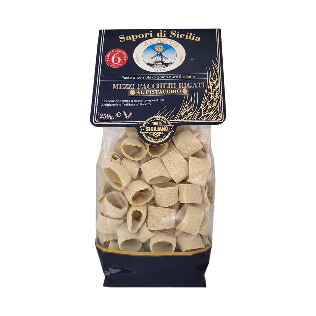 Pâtes aux grains siciliens - Mezzi paccheri à la pistache, 250g