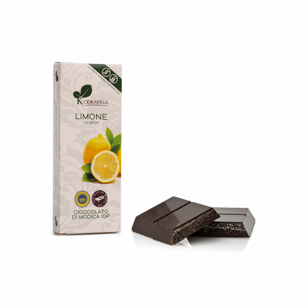 Tablette chocolat de Modica IGP au citron de Sicile 100 gr - Ciokarrua
