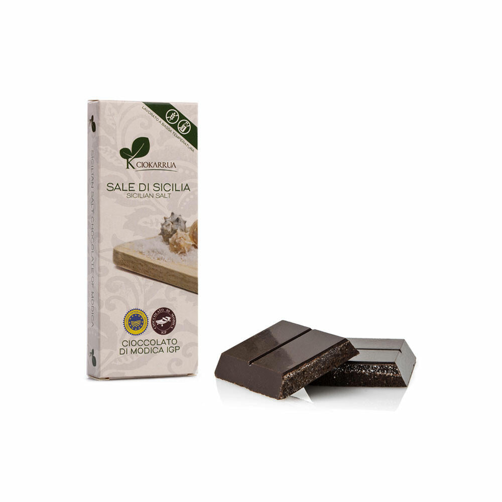 Tablette de chocolat de Modica IGP au sel sicilien 100 gr - Ciokarrua