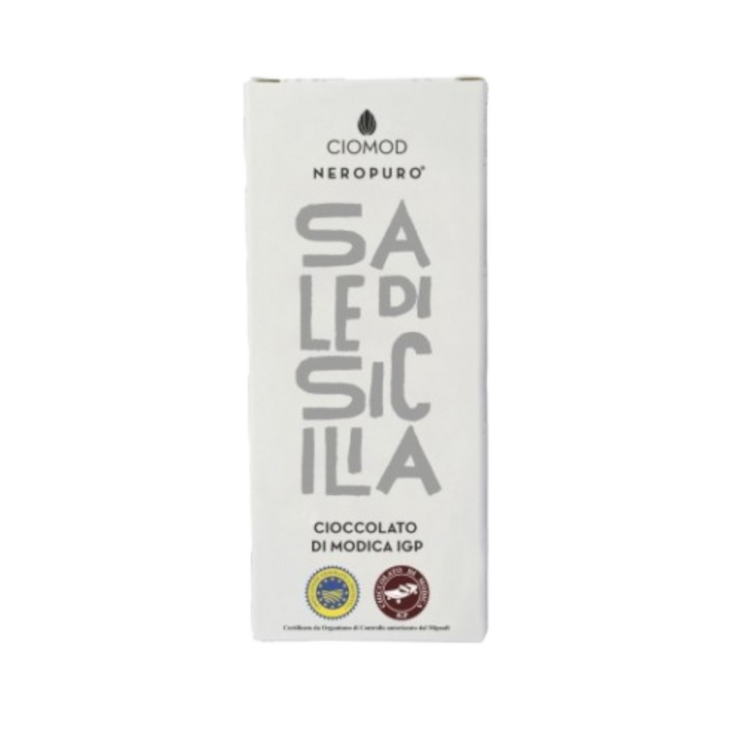 Tablette de chocolat de Modica IGP au sel marin de Sicile 100gr