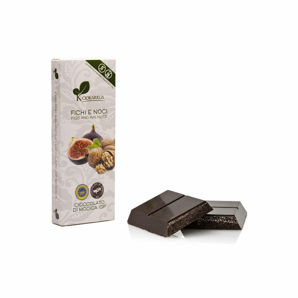 Tablette de chocolat de Modica IGP aux figues et noix 100 gr - Ciokarrua